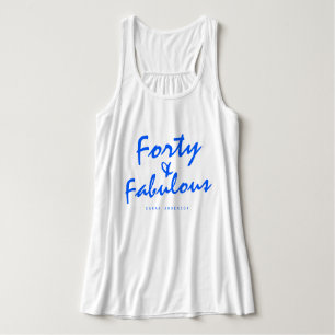 40 Fabulous Neon Blue Name 40. Geburtstagsgeschenk Tank Top