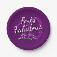 40 & Fabulous Pink Lila 40. Geburtstag 7"