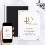 40 & Fabulous Schwarz-weiß & Gold Geburtstag Einladung<br><div class="desc">Es ist dein besonderer 40. Geburtstag, und es ist Zeit zu feiern! Will du, den besten Bash in der Stadt zu werfen? Mit dieser 40 & Fabulous Black, White & Gold Kalligraphie zum Geburtstag laden Sie ein, mit dem höchsten Stil zu beginnen. Es wird sicher sein, den Ton für eine...</div>