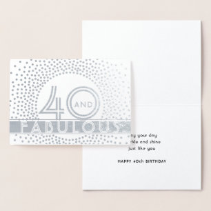 40 & Fantastisch Alles Gute zum Vierzigsten Geburt Folienkarte