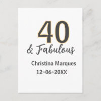 40 & fantastisch Grau Gelb Geburtstag Kalligrafie