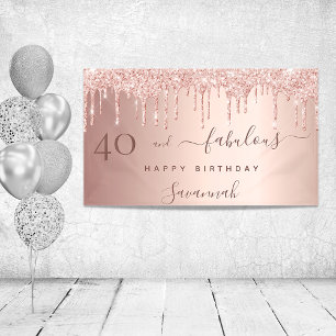 40 Fantastische Geburtstagsfeier Rose Gold Rosa Tr Banner