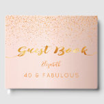 40 Fantastische Geburtstagsfeige Rose Goldfritte Gästebuch<br><div class="desc">Ein Gästebuch für ein glamouröses 40 & Fabulous,  40. Geburtstag Party. Eine schicke Rose goldener Farbverlauf mit goldenem Konfetti-Sprinkle. Der Text: Das Gästebuch ist mit trendigen Imitaten mit goldenen Buchstaben geschrieben. Der Name wird mit einem handgeschriebenen Stilskript geschrieben. Vorlage für Ihren Text auf der Wirbelsäule.</div>