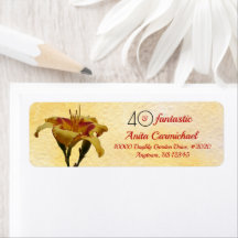 40 & Fantastische Geburtstagsgelb & Rote Taglilie