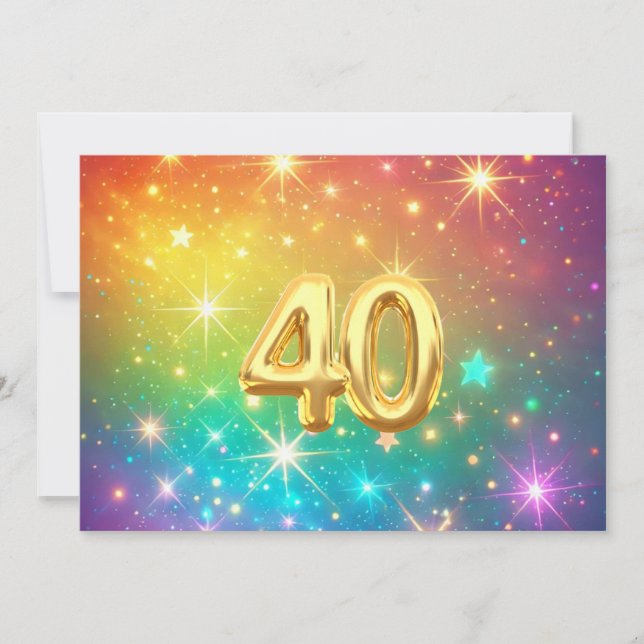 40. Farbenfroher Regenbogenstern Feiertagskarte (Vorderseite)