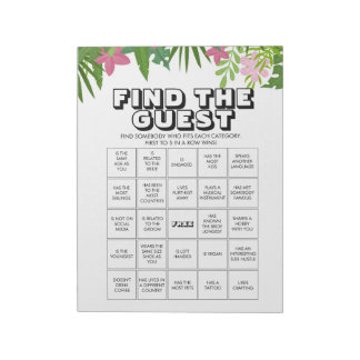40 Find the Guest Bingo Game Sheets Notizblock