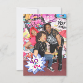 40 & Fly | Hip Hop 40. Geburtstag|Foto Vielen Dank Dankeskarte