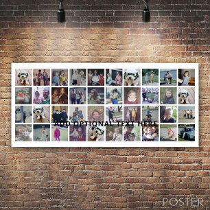 40 Foto-Collage - 4 Reihen 10 Spalten - Schwarzer Poster