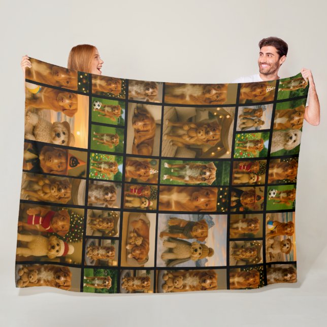 40 Foto-Collage-Vorlage Personalisiert Maßgeschnei Fleecedecke (Beispiel)