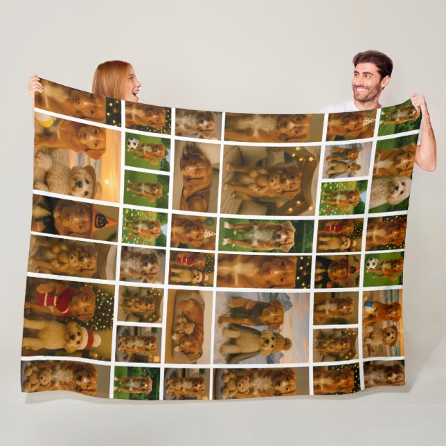 40 Foto-Collage-Vorlage Personalisiert Maßgeschnei Fleecedecke (Beispiel)