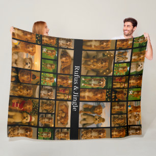 40 Foto-Collage-Vorlage und Text personalisiert Fleecedecke