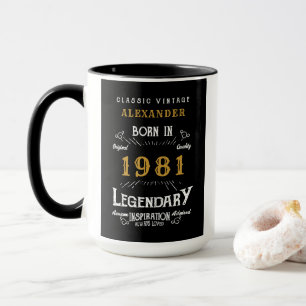 40. Geburtstag 1981 geboren Legende Großer Kaffee Tasse