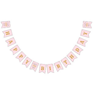 40. Geburtstag 1982 Rosa Gold Name Chic Wimpelkette