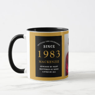 40. Geburtstag 1983 Foto für schwarze Gold-Add-Ins Tasse
