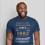 40. Geburtstag 1983 Name Blue Gold Legendary hinzu T-Shirt<br><div class="desc">40. Geburtstag fügen Sie Ihren Namen Tshirt. Bearbeiten Sie den Namen und das Jahr mit der bereitgestellten Vorlage. Ein wunderschöner,  individueller blauer Geburtstagsgeschenk-T - Shirt. Mehr Geschenke und Party-Vorräte mit dem "Legendary"-Design im Laden erhältlich.</div>