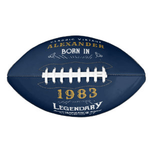 40. Geburtstag 1983 Name Legende Blau Gold Football