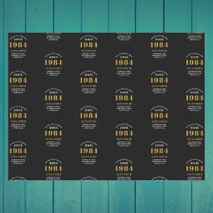 40. Geburtstag 1984 Black Gold Chic Elegant Seidenpapier