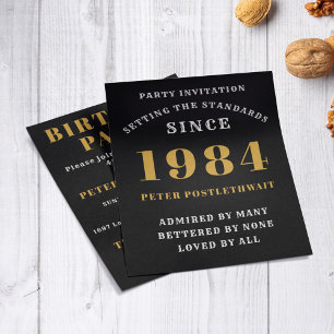 40. Geburtstag 1984 Schwarz Gold Personalisiert Fü Flyer