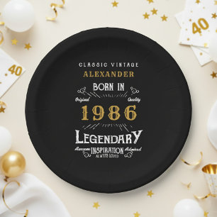 40. Geburtstag 1986 Legendär Retro Pappteller