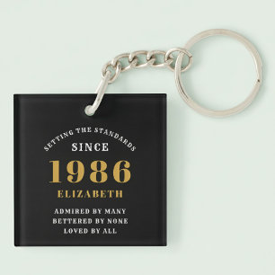 40. Geburtstag 1986 Schwarzes Gold Personalisiert Schlüsselanhänger