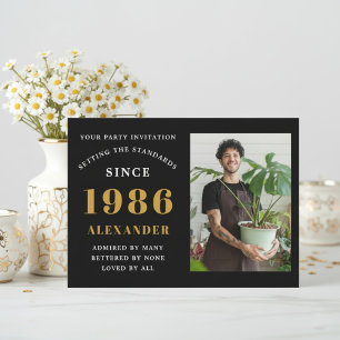 40. Geburtstag 1986 Schwarzes Gold Personalisierte Einladung