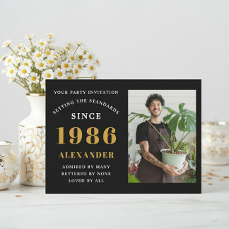40. Geburtstag 1986 Schwarzes Gold Personalisierte Einladung