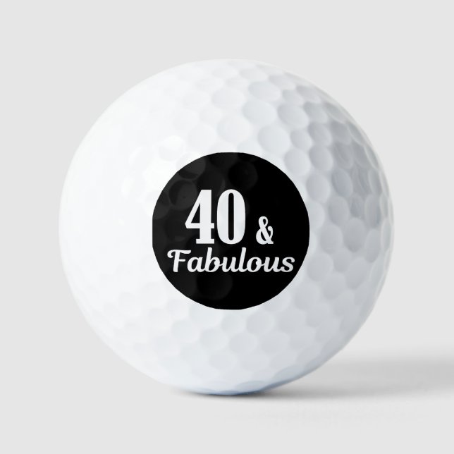 40. Geburtstag 40 & Fabulous Button Golfball (Vorderseite)