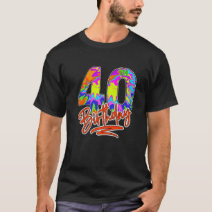 40. Geburtstag 40 Jahre alt Männer Frauen Gefärbte T-Shirt