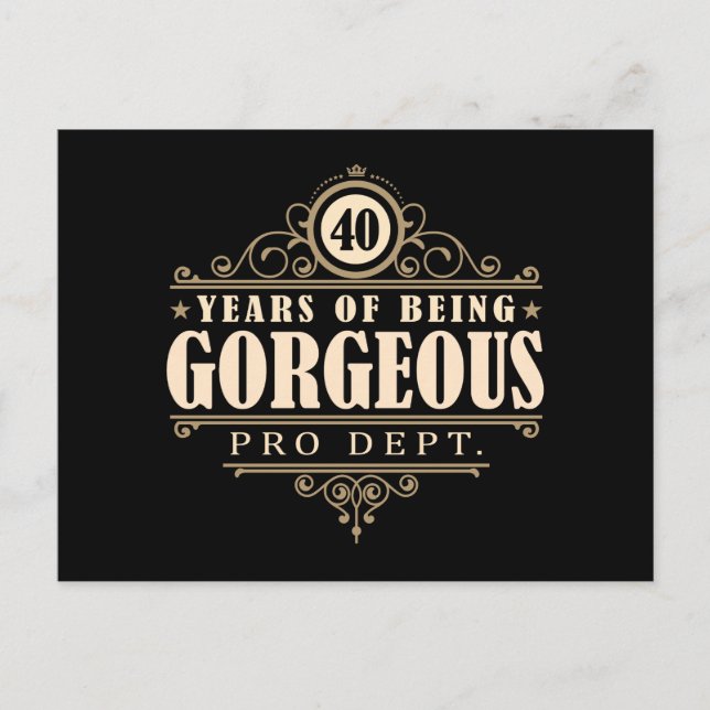 40. Geburtstag (40 Jahre herrlich) Postkarte (Vorderseite)