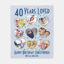 40. Geburtstag 40 Jahre Loved Custom Foto Fleecedecke