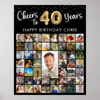 40. Geburtstag 51 Foto Collage Cheers to 40 Years