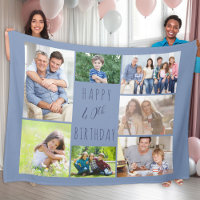 40. Geburtstag 7 Foto Collage Blue