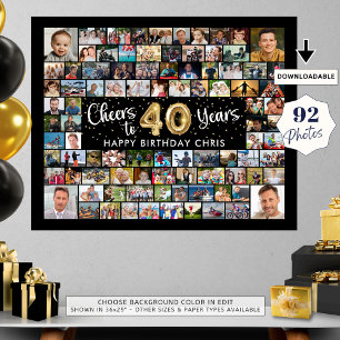 40. Geburtstag 92 Fotos Schwarzes Gold jubeln bis  Poster