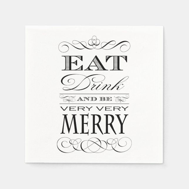 40. Geburtstag Abendessen Party trinken und Merry  Serviette (Vorderseite)