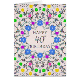 40. Geburtstag Abstrakte Blume