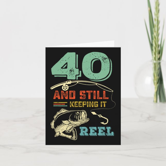 40. Geburtstag Angeln 40 Fischer Mens Pu Karte (Vorderseite)
