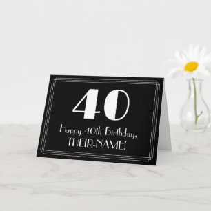 40. Geburtstag ~ Art Deco Inspiriert Look "40", Na Karte