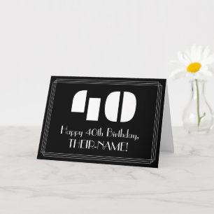 40. Geburtstag: Art Deco inspiriertes Aussehen "40 Karte
