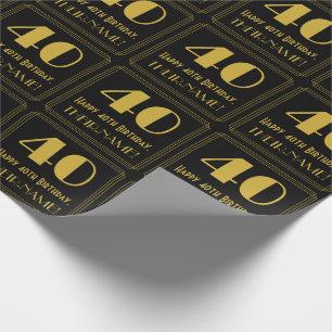 40. Geburtstag ~ Art Deco inspiriertes Aussehen "4 Geschenkpapier
