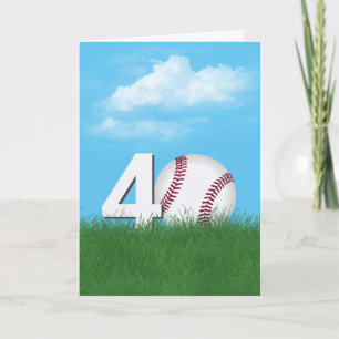40. Geburtstag Baseball im Grünen Gras Karte