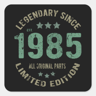 40. Geburtstag Bday 1985 Legende 40. Geburtstagsge Quadratischer Aufkleber