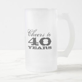 40. Geburtstag Biergeschenk für Männer mit Monogra Mattglas Bierglas