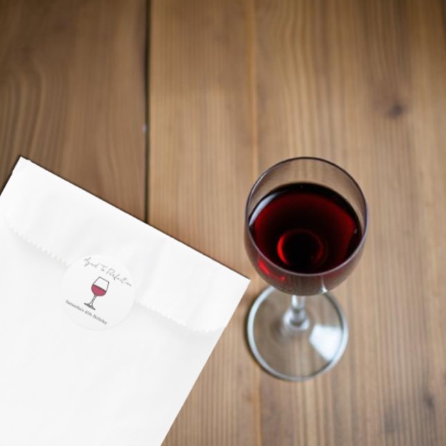 40. Geburtstag bis zur Perfektion Wein Runder Aufkleber (Von Creator hochgeladen)