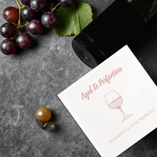 40. Geburtstag bis zur Perfektion Wein Servietten Mit Folie