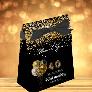 40. Geburtstag Black Gold Glitzer Leopard Vielen D Geschenkschachtel