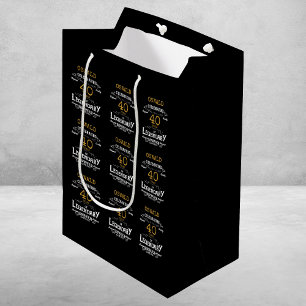40. Geburtstag Black Gold Legendary Retro Mittlere Geschenktüte