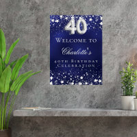 40. Geburtstag blauer Silberstars heißen Party wil