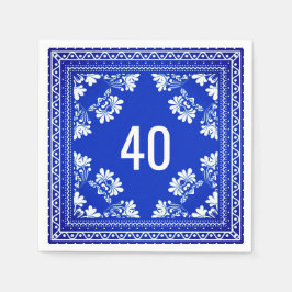 40. Geburtstag Blue Bandana Serviette