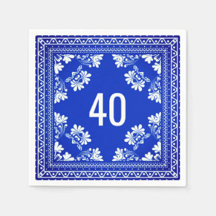 40. Geburtstag Blue Bandana Serviette