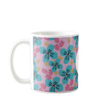 40. Geburtstag Blumen Pink Blau Moderne Elegante T